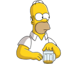 Homer Simpson 03 Beer Icon 128x128 png